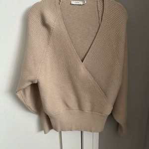 Gorgeous tan wrap light sweater size s